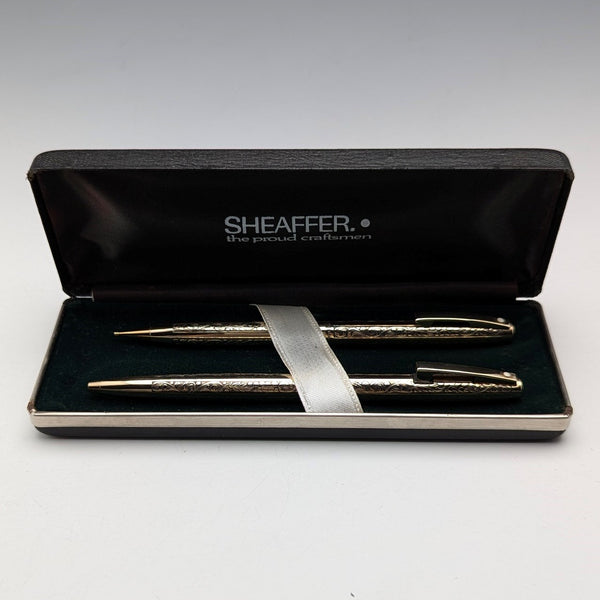 美國復古 Schafer K12 鍍金自動鉛筆/原子筆套裝附盒